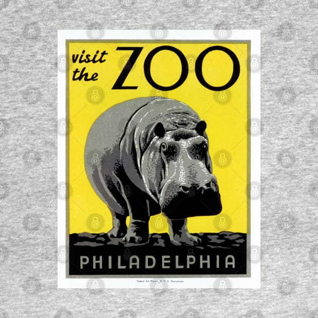Restored Philadelphia Zoo Promotional Poster Created for the WPA by vintageposterco